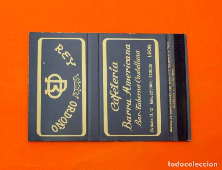 Cajas de Cerillas: Carterita de Cerillas - Cafeteria Rey Ordo&ntilde;o Barra Americana - Leon -