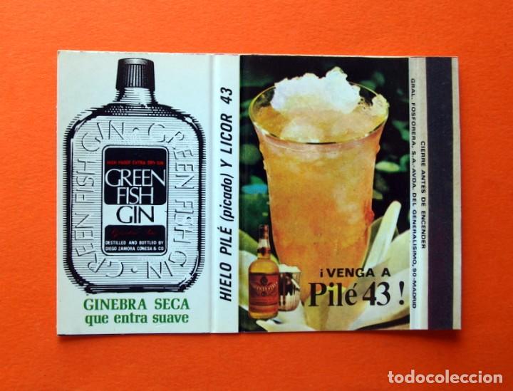 Cajas de cerillas: Carter&iacute;ta de cerillas - pil&eacute; 43 - ginebra seca green fish gin -