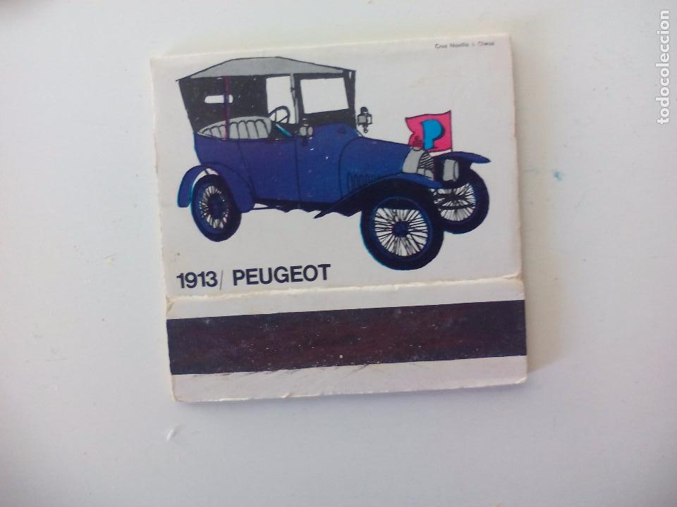 Cajas de Cerillas: 1813 Peugeot Fosforos del pirineo Serie coches antiguos.Caja de cerillas Matchbox allumettes Matches