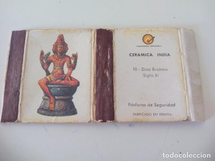 Cajas de cerillas: n&ordm; 10 Dios Brahma S XI Serie Cer&aacute;mica India Caja de cerillas Matchbox allumettes Matches