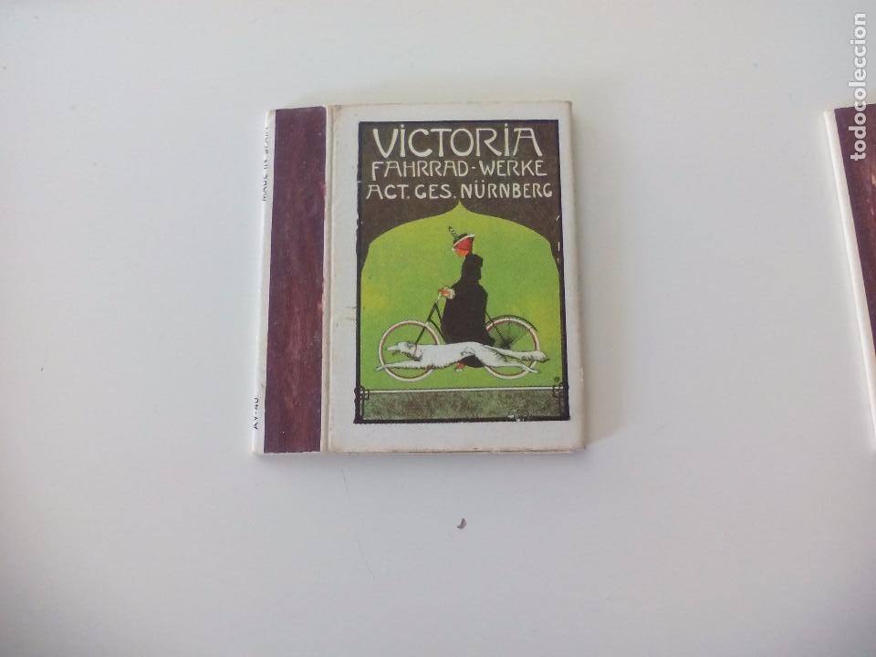 Cajas de Cerillas: Victoria Fahrrad werke n&uuml;renberg.F&oacute;sforos del Pirineo anuncios bicicletas Caja de cerillas Matchbox