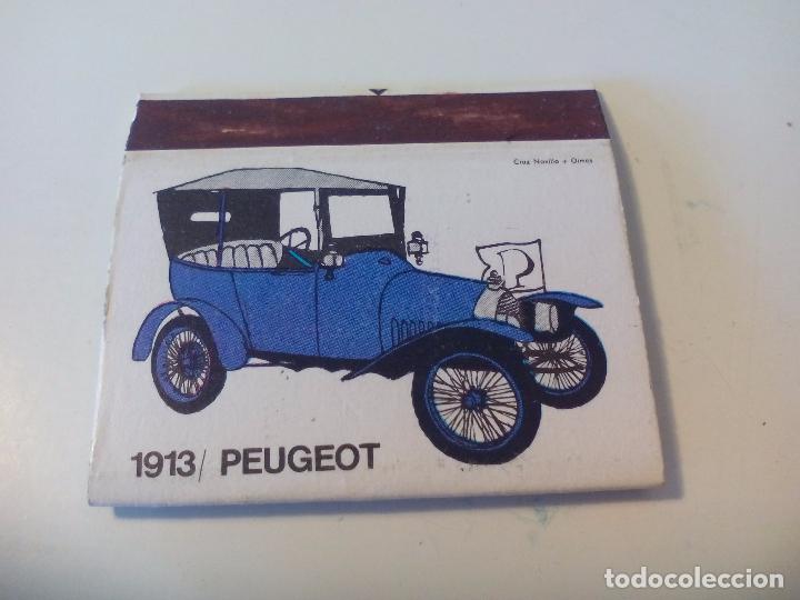 Cajas de Cerillas: 1913 Peugeot F&oacute;sforos del pirineo.Serie coches antiguos Caja de cerillas Matchbox ALLUMETTES MATCHES