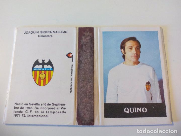 Cajas de Cerillas: Quino. Valencia C. F Jugadores de Futbol. Futbolista.Caja de cerillas Matchbox ALLUMETTES MATCHES