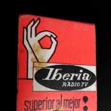 Cajas de Cerillas: ANTIGUA CAJA CERILLAS. PUBLICIDAD DE RADIO TV ENMA. IBERIA RADIO.. Lote 110892619