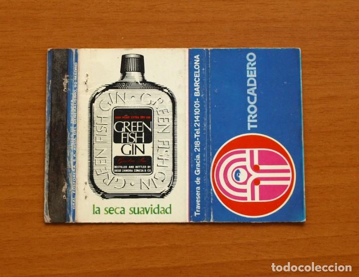 Cajas de cerillas: Carterita de cerillas - Ginebra Green Fish - Trocadero - Barcelona
