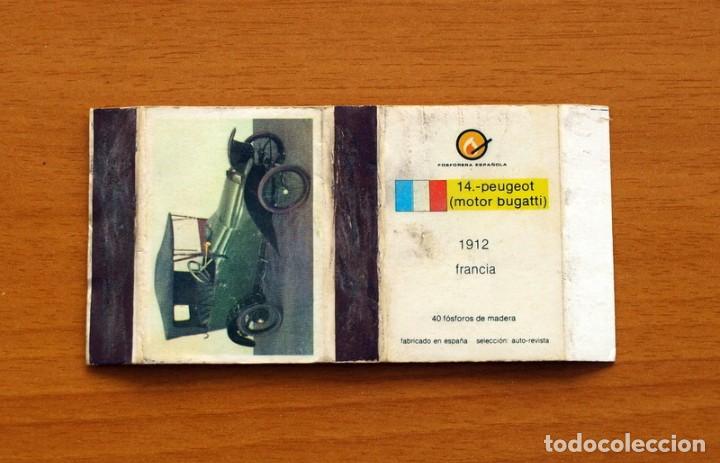 Cajas de Cerillas: Caja de cerillas - Coches antiguos - N&ordm; 14 Peugeot 1912 Francia - Fosforera espa&ntilde;ola 1975