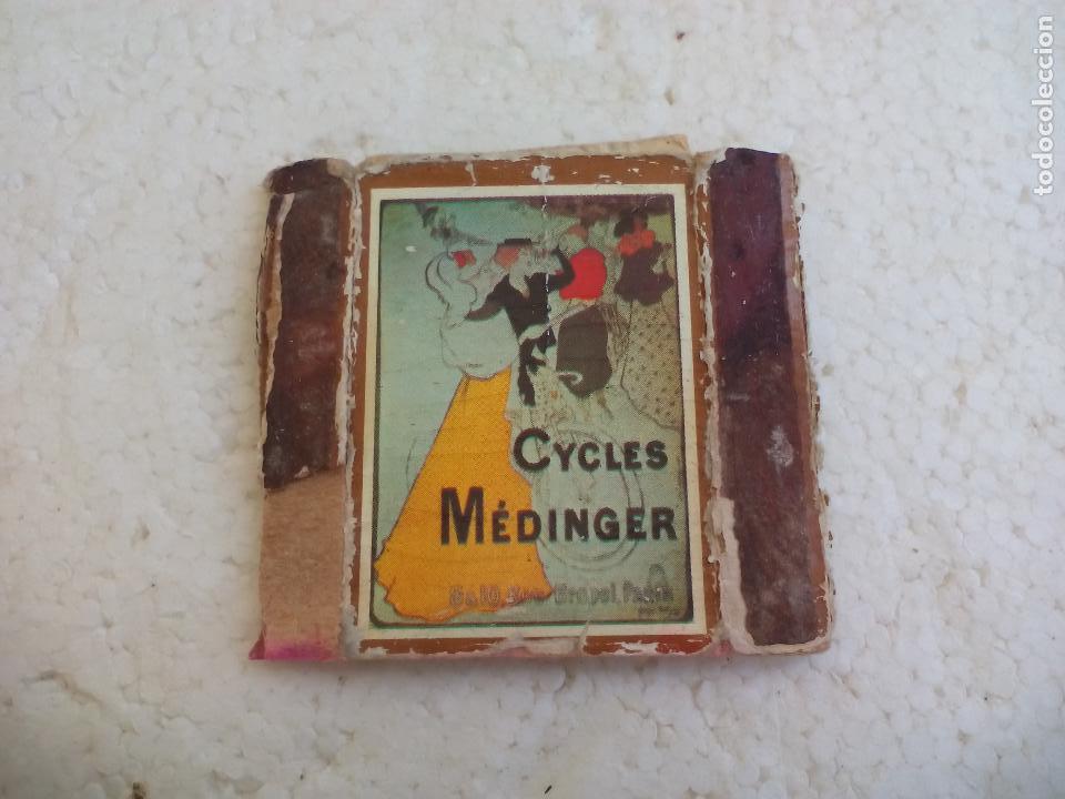 Cajas de Cerillas: CARTELES DE BICICLETAS  CYCLES M&Eacute;DINGER. Caja de cerillas MATCHBOX ALLUMETTES MATCHES