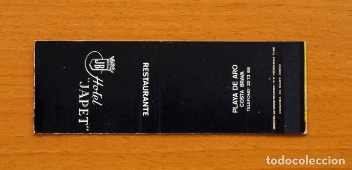 Cajas de cerillas: Carterita de cerillas - Hotel Japet - Paya de Aro - General Fosforera