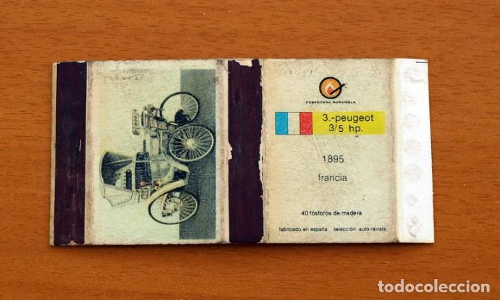 Cajas de Cerillas: Coches Antiguos - N&ordm; 3 Peugeot 3/5 hp. - Caja de cerillas - Fosforera Espa&ntilde;ola A&ntilde;o 1975
