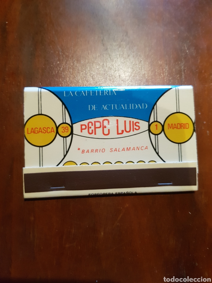 Matchboxes: CAJA CERILLAS TIPO CARTERITA PLANA SIN CERILLAS CAFETERIA PEPE LUIS MADRID SIN USAR