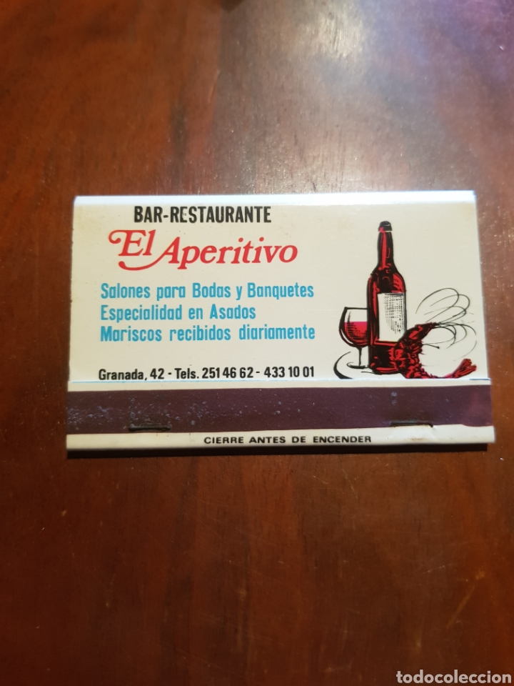 Bo&icirc;tes d'Allumettes: Caja de cerillas bar restaurante el aperitivo sin usar