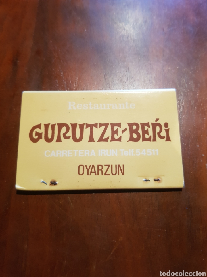 Bo&icirc;tes d'Allumettes: SIN USAR CAJA DE CERILLAS RESTAURANTE GURUTZE BERRI - OYARZUN