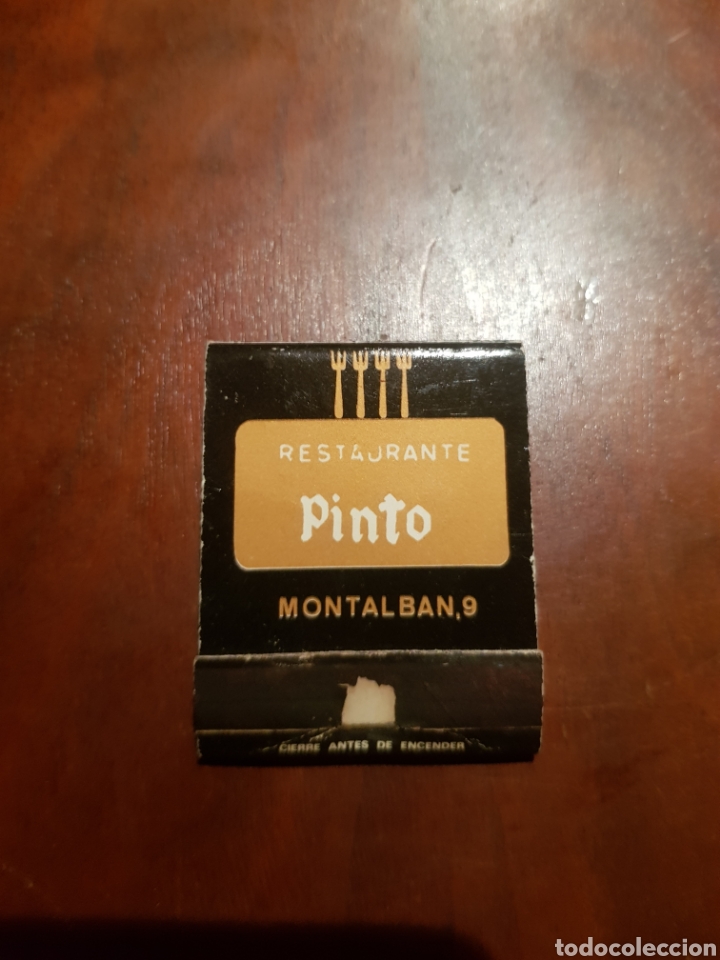 Bo&icirc;tes d'Allumettes: Caja de cerillas restaurante Pinto
