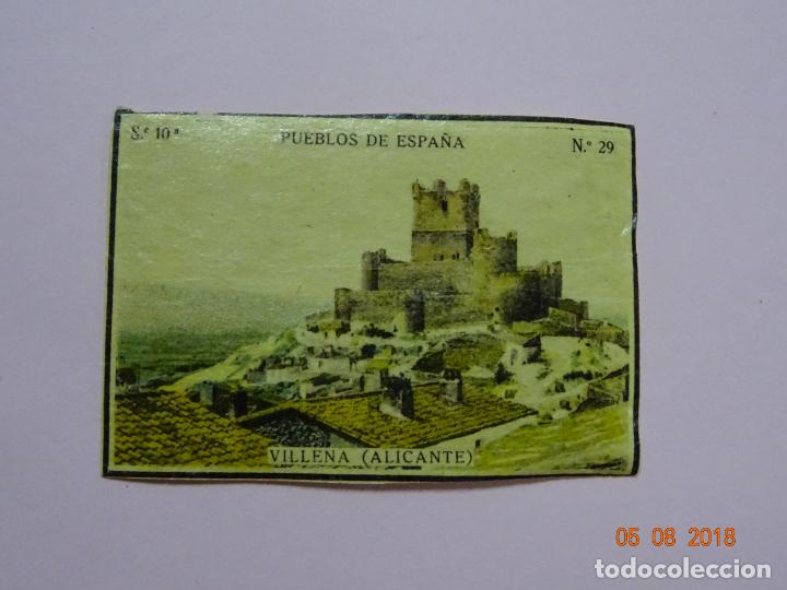 Cajas de Cerillas: Serie 10&ordf; PUEBLOS DE ESPA&Ntilde;A con VILLENA Alicante - Cia Arrendataria de Fosforos 1920s