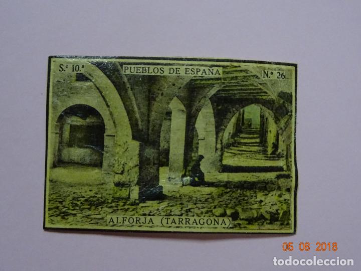 Cajas de Cerillas: Serie 10&ordf; PUEBLOS DE ESPA&Ntilde;A con ALFORJA Tarragona - Cia. Arrendataria de Fosforos 1920s.
