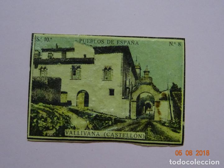 Cajas de Cerillas: Serie 10&ordf; PUEBLOS DE ESPA&Ntilde;A con VALLIVANA Castell&oacute;n - Cia. Arrendataria de Fosforos 1920s.