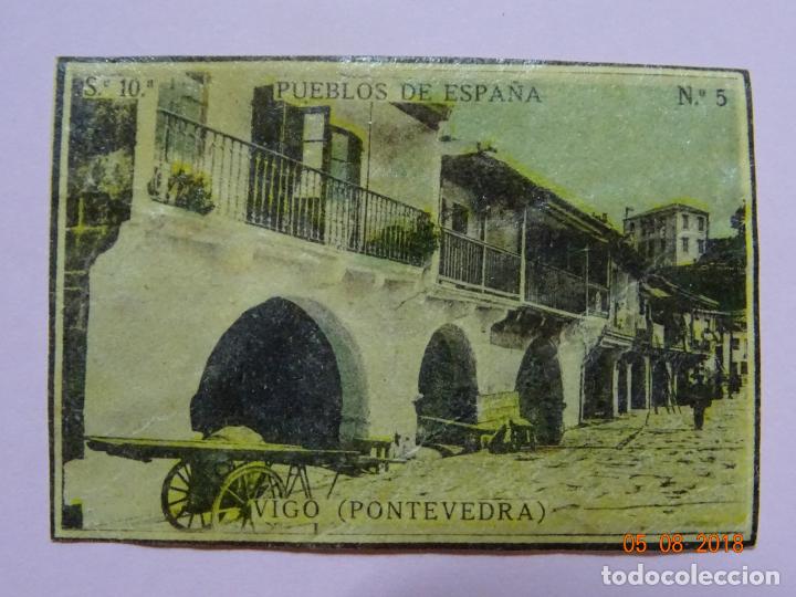 Cajas de Cerillas: Serie 10&ordf; PUEBLOS DE ESPA&Ntilde;A con VIGO Pontevedra - Cia. Arrendataria de Fosforos 1920s.