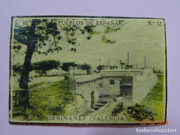 Cajas de Cerillas: Serie 10&ordf; PUEBLOS DE ESPA&Ntilde;A con BENIMAMET Valencia - Cia. Arrendataria de Fosforos 1920s.