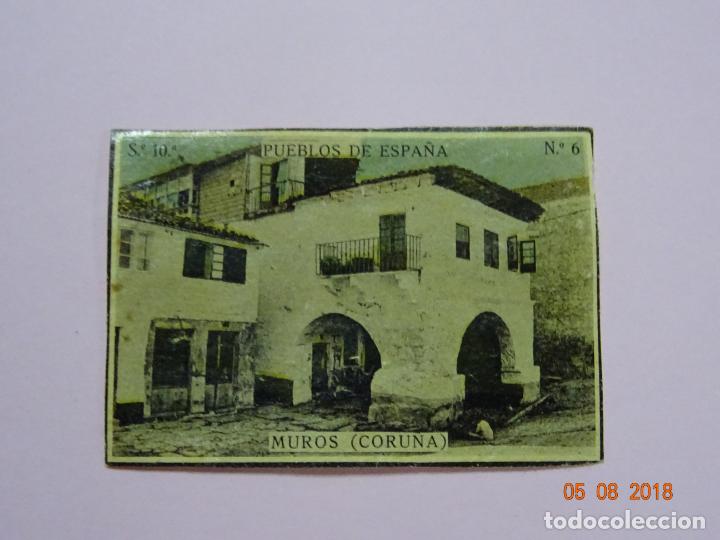 Cajas de Cerillas: Serie 10&ordf; PUEBLOS DE ESPA&Ntilde;A con MUROS Coru&ntilde;a - Cia. Arrendataria de Fosforos 1920s.