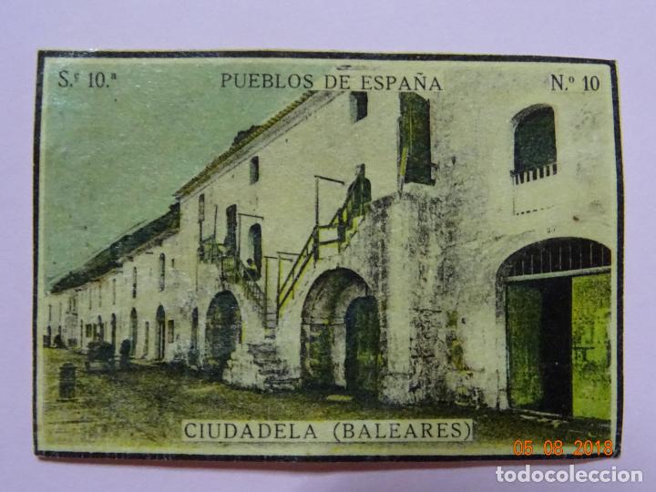 Cajas de Cerillas: Serie 10&ordf; PUEBLOS DE ESPA&Ntilde;A con CIUDADELA Mallorca - Cia. Arrendataria de Fosforos 1920s.