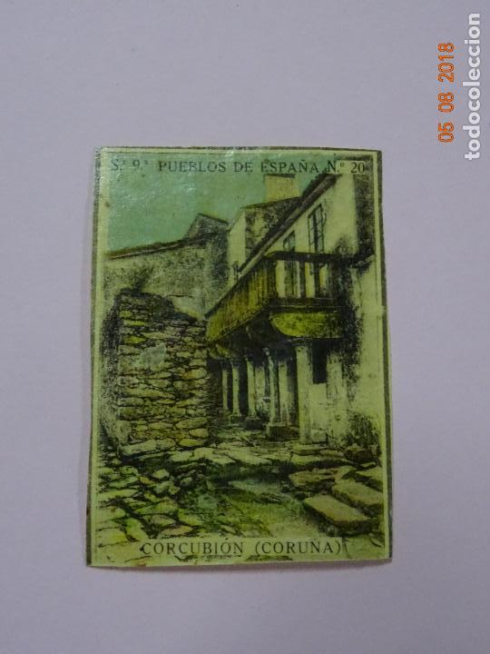 Cajas de Cerillas: Serie 9&ordf; PUEBLOS DE ESPA&Ntilde;A con CORCUBION Coru&ntilde;a - Cia. Arrendataria de Fosforos 1920s.