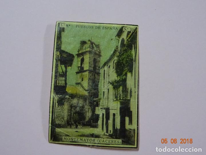 Cajas de Cerillas: Serie 9&ordf; PUEBLOS DE ESPA&Ntilde;A con MONTEMAYOR C&aacute;ceres - Cia. Arrendataria de Fosforos 1920s.