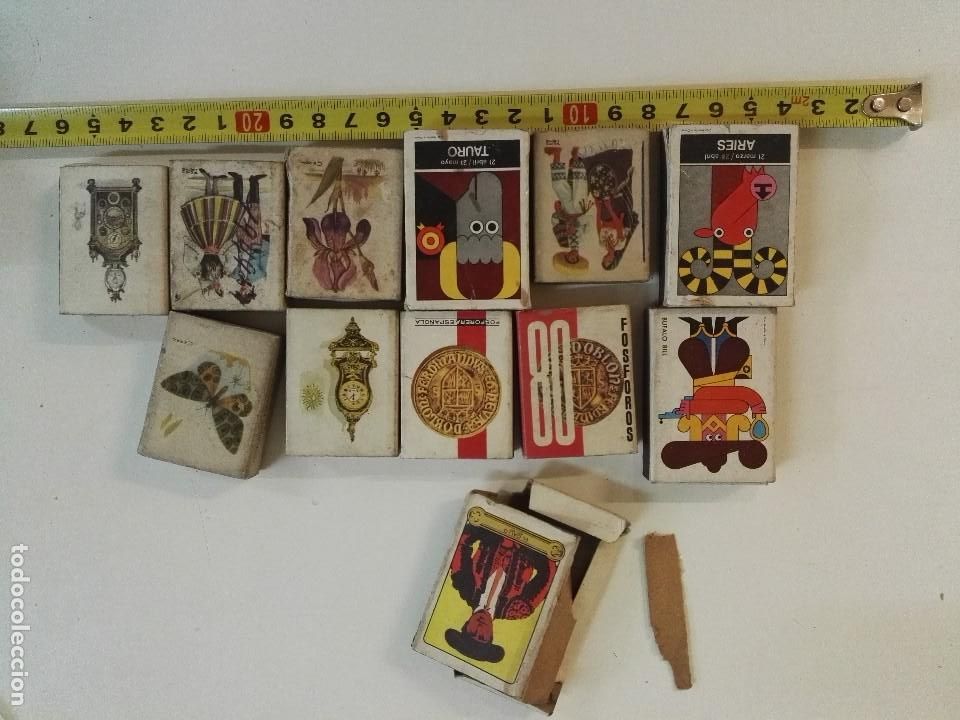 Caixas de F&oacute;sforos: 12 Cajas de cerillas variadas Fosforos del Pirineo y Fosforera Espa&ntilde;ola.