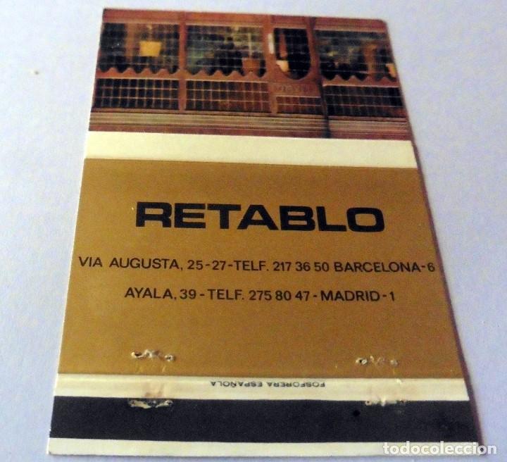 Cajas de cerillas: CAJA DE CERILLAS EN PLANCHA - RETABLO - MADRID (VER FOTOS)