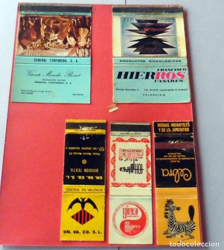 Bo&icirc;tes d'Allumettes: 5 CARTERITAS DE CERILLAS EN PLANCHA - ANTIGUAS - VALENCIA (VER FOTOS)