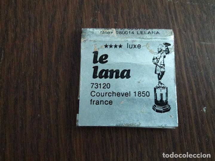 Cajas de Cerillas: caja de cerillas de publicidad hotel Le Lana, Courchevel. Francia.