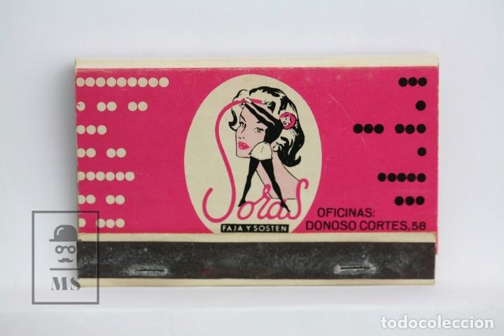 Cajas de cerillas: Carterita de Cerillas Publicitaria - Soras Fajas y Sujetadores - Completa