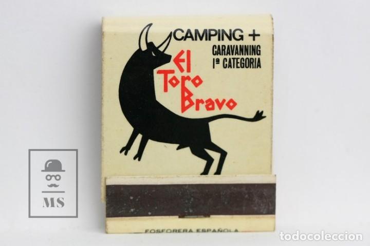 Cajas de cerillas: Carterita de Cerillas Publicitaria - Camping el Toro Bravo / Castelldefels, Barcelona - Completa