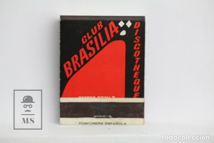 Cajas de cerillas: Carterita de Cerillas Publicitaria - Club Brasilia / Discoteca, Lloret de Mar - Completa
