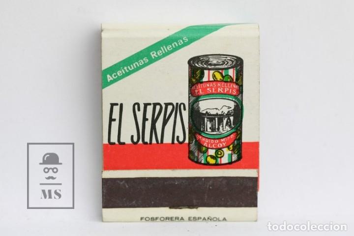 Cajas de cerillas: Carterita de Cerillas Publicitaria - Aceitunas El Serpis / Tarrasa, Barcelona - Completa