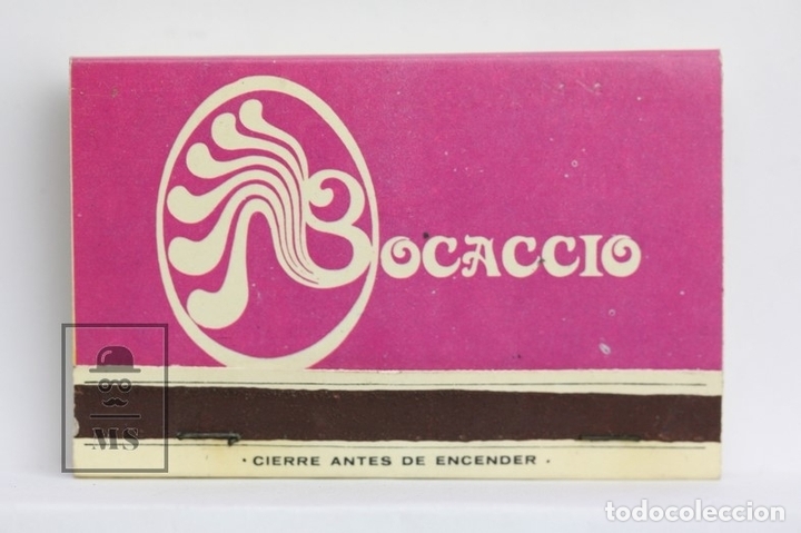 Cajas de cerillas: Carterita de Cerillas Publicitaria - Discoteca Bocaccio / Muntaner, Barcelona - Completa - Rosa