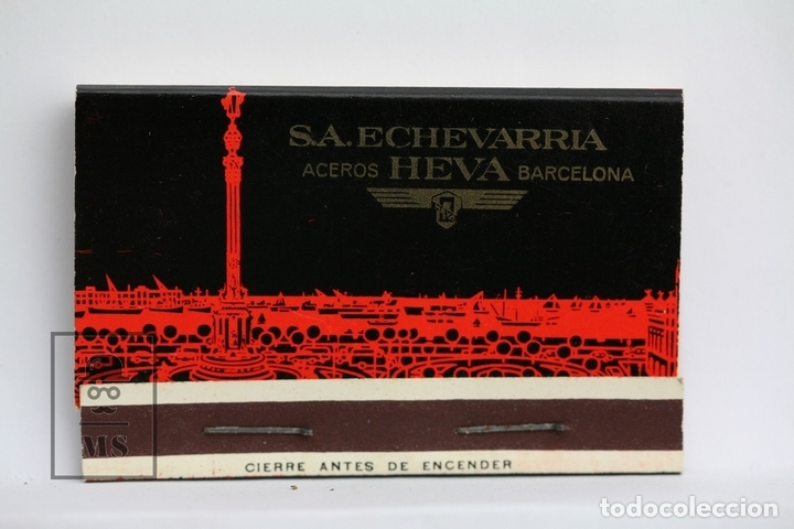 Cajas de cerillas: Carterita Cerillas Publicitaria - Echevarria Aceros Heva / Barcelona - Completa