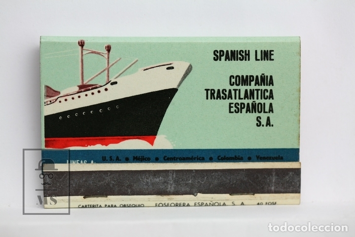 Cajas de cerillas: Carterita Cerillas Publicitaria - Compa&ntilde;&iacute;a Transatl&aacute;ntica/ Trasatlantica Espa&ntilde;ola - Completa