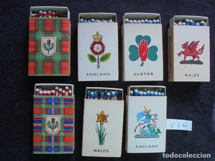 Cajas de cerillas: 7 cajas cerillas vintage - UK, Escocia, Pa&iacute;s de Gales