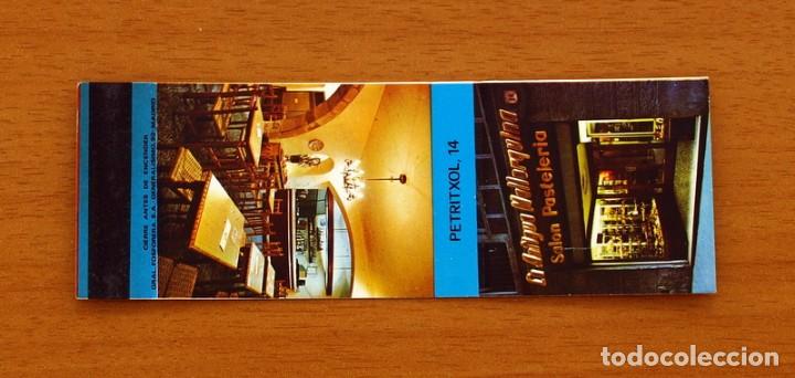 Cajas de Cerillas: La Antigua Mallorquina, Pasteler&iacute;a Bomboner&iacute;a y Sal&oacute;n, Barcelona-Carter&iacute;ta de cerillas-G. Fosforera