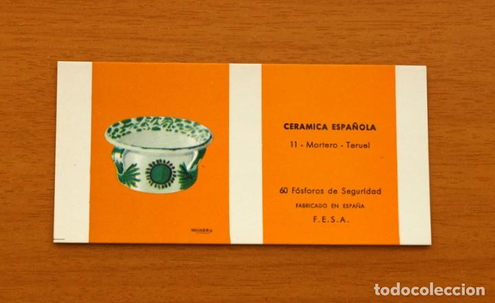 Cajas de Cerillas: Cer&aacute;mica Espa&ntilde;ola - N&ordm; 11, Mortero, Teruel - Caja de cerillas - Fosforera Espa&ntilde;ola 1968