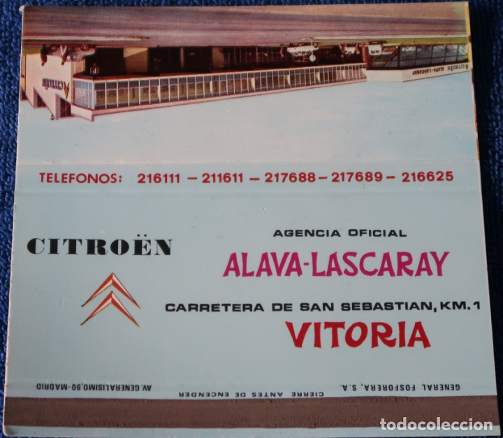 Cajas de Cerillas: Citroen - Alava - Lascaray - Vitoria - &iexcl;Caja de cerillas plancha!