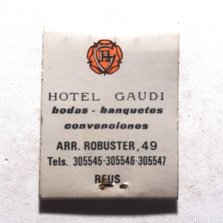 Cajas de Cerillas: (CER-01) CAJA CERILLAS PUBLICITARIA - HOTEL GAUDI (REUS)