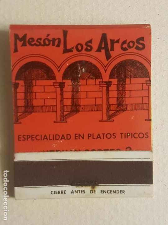 Cajas de Cerillas: MESON LOS ARCOS PUBLICIDAD CAJA DE CERILLAS