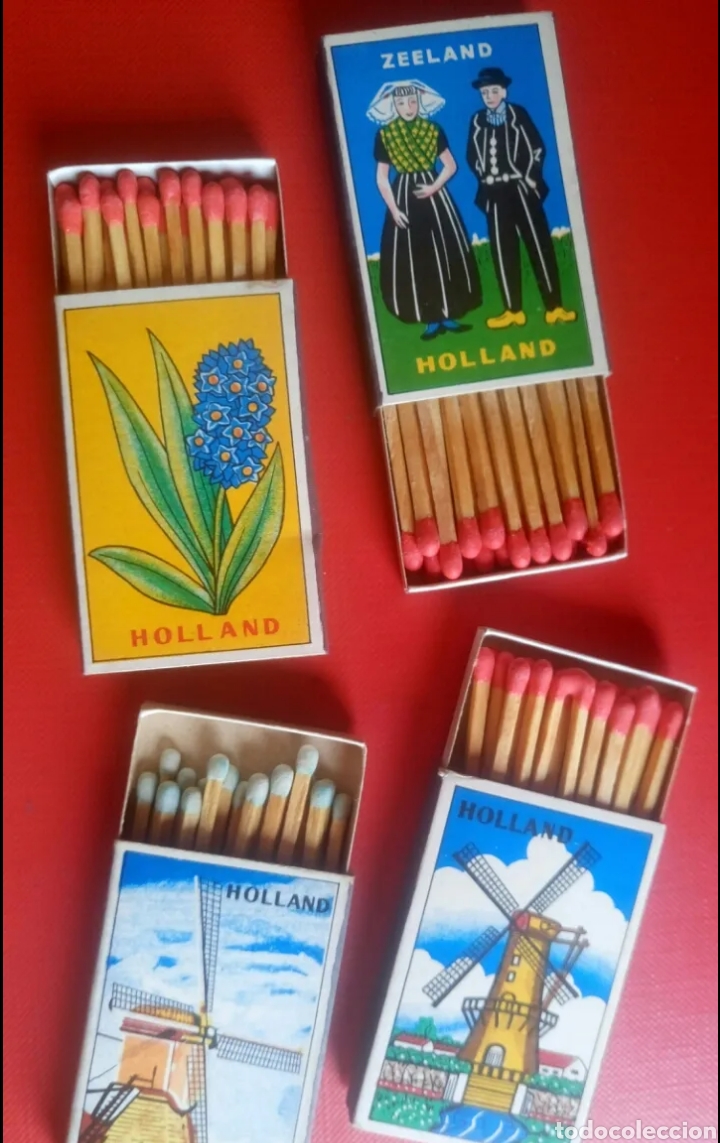 Cajas de cerillas: Lote 4 cajas de cerillas holanda - Foto 3