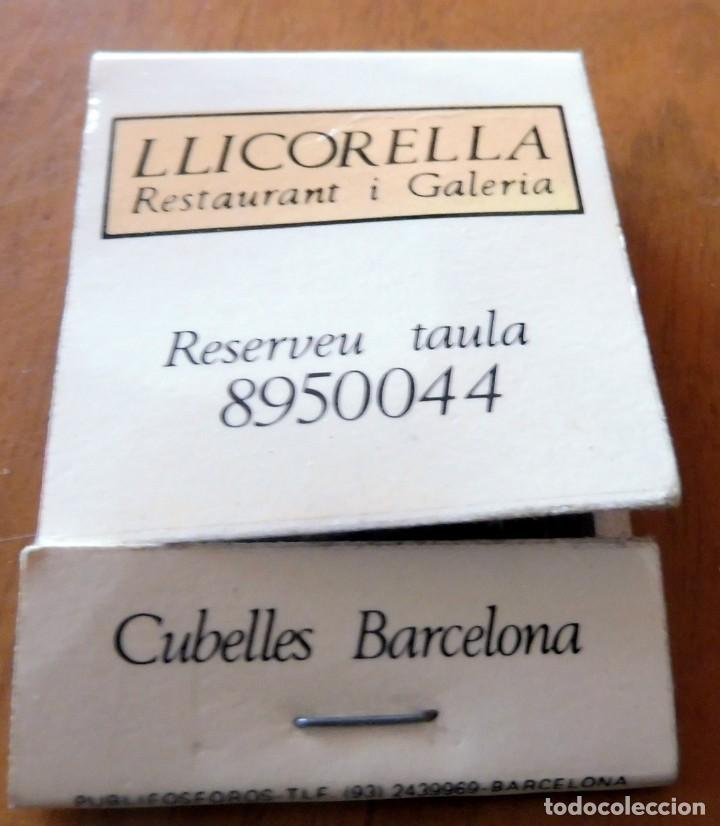 Bo&icirc;tes d'Allumettes: CAJA DE CERILLAS - RESTAURANT I GALERIA LLICORELLA - CUBELLES - (VER FOTOS)