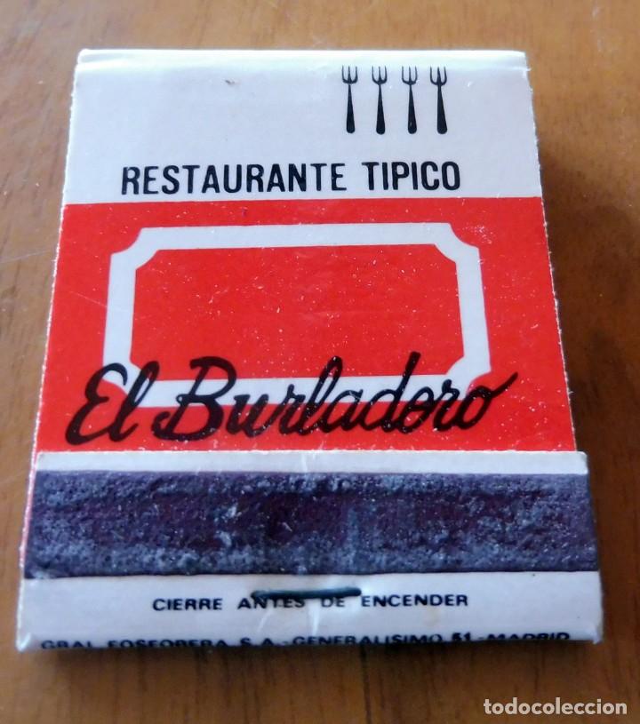 Matchboxes: CAJA DE CERILLAS - RESTAURANTE EL BURLADERO - SEVILLA - (VER FOTOS)