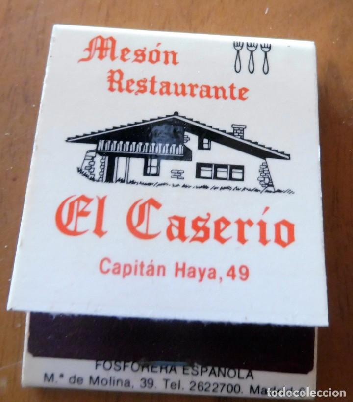 Bo&icirc;tes d'Allumettes: CAJA DE CERILLAS - MES&Oacute;N RESTAURANTE EL CASER&Iacute;O - MADRID - (VER FOTOS)