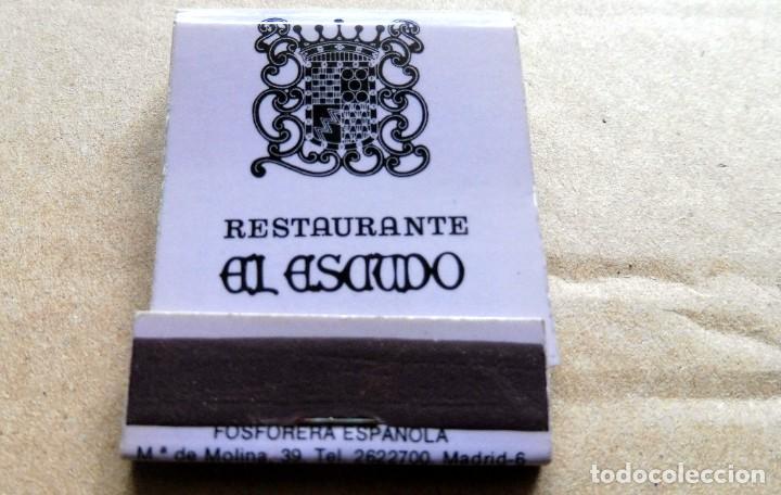 Matchboxes: CAJA DE CERILLAS - RESTAURANTE EL ESCUDO - MADRID - (VER FOTOS)