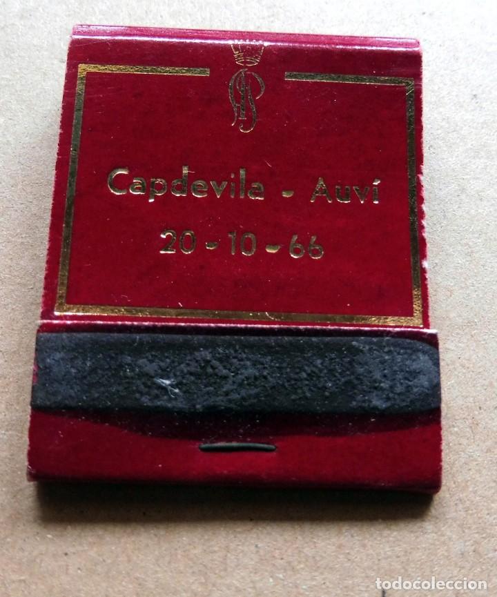 Cajas de cerillas: CAJA DE CERILLAS - CAPDEVILA - AUV&Iacute; 20-10-66 - Foto 1