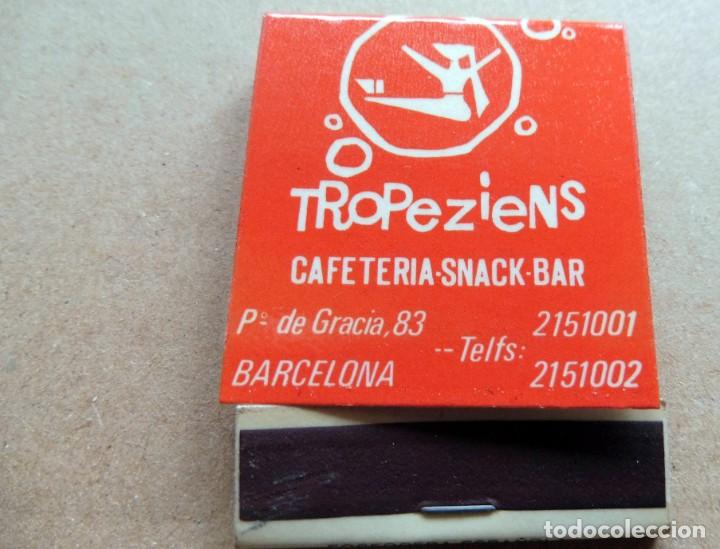 Matchboxes: CAJA DE CERILLAS - TROPEZIENS  -CAFETER&Iacute;A SNACK BAR - BARCELONA